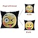 Emoji Sequin Pillow Case, Magic Presents Decorative Pillow Cover GUIGU Velvet Double Sided Reversible Mermaid Sequins Cushion Covers for Sofa Room Decor(Dull and Naughty)