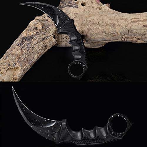 WeTop Karambit Knife, CS-GO for Hunting Camping Fishing Self Defenses and Field Survival, Stainless Steel Fixed Blade Tactical Knife with Sheath and Cord(Star Black) - Thumbnail 3