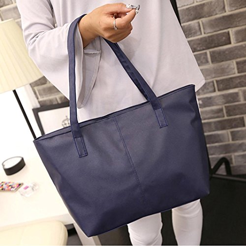 Tote Bag Leather,Clearance! AgrinTol Women Ladies Leather Shoulder Bag Celebrity Tote Purse (Dark Blue)