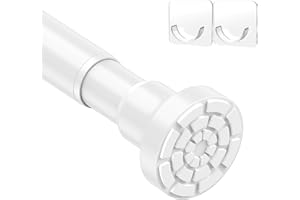MOEROTER Shower Curtain Rod No Drilling 28 to 54 Inch Adjustable White Curtain Rod, Never Rust Heavy Duty Extension Spring Tension Rod, Shower Rod for Window, Bathroom, Wardrobe, Closet, Doorway