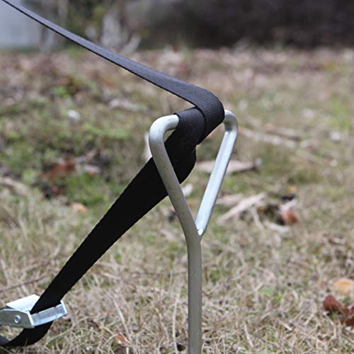 AbraFit New Heavy Duty Trampoline Anchor Kit - with Mental Buckles N Extra Durable Straps- Set of 4 - Thumbnail 5