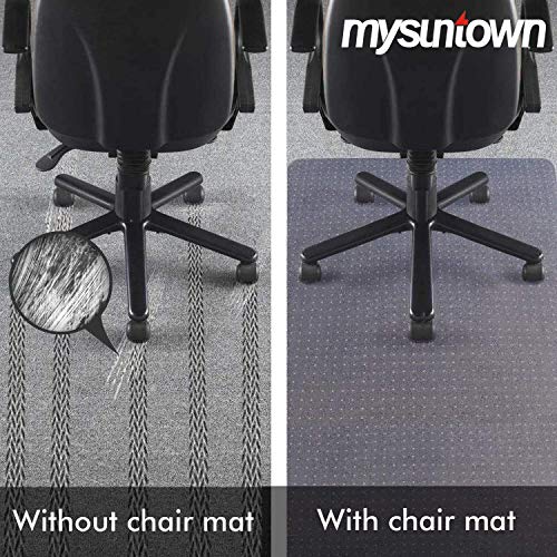 Mysuntown Carpet Chair Mats, PVC Vinyl Rectangle Chair Mat for Carpeted Floors, Transparent Desk Chair Mat - 36 X 48 Inches Standard Pile Carpet, for Office and Home - Thumbnail 3