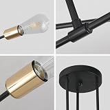 Hudi Fyier Modern Chandelier 6 Light Sputnik Ceiling Fixture Black Gold view 7