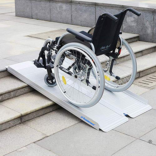 Ruedamann 2ft Aluminum Folding Threshold Ramp Wheelchair Ramps for