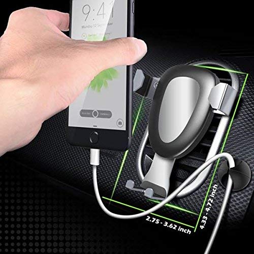 Car Phone Holder, MeanLove Universal Phone Gravity Car Vent Mount for iPhone 8/8 Plus/7, Galaxy S8/S7, HTC, Huawei, LG and More Smart Phones (Phone Holder)