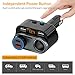 HiGoing Cigarette Lighter Adapter, 80W 2 Sockets Splitter Multi Power Outlet Type C 4.8A Dual USB Car Charger with Voltage Display, Built-in Replaceable 10A Fuse Compatible Mobile Phone GPS Dash Cam