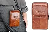 Men Leather Cell Phone Holster Case Belt Loop Pouch