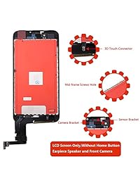 Brinonac - Juego completo de digitalizador de pantalla táctil para iPhone 5S de 4,0 pulgadas (incluye protector de pantalla de cristal templado, herramientas e instrucciones)