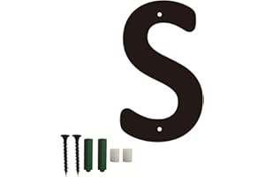 roslyong Address Number for Outdoor Signs, 6 Inch House Letter, Vintage Cast Iron Metal Solid Number Door Mailbox Decor with Screws, Black Home Letter S