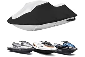 Jet Ski Cover for Sea-Doo GTI SE 155 2007–2014, 1-3 Seater PWC Water-Resistant Storage Cover for Personal Watercraft with Tra