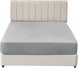 Aisbo King Size Fitted Sheet Grey Extra Deep Pocket 16inch Microfiber view 2