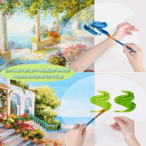 TEETOOKEA 3 Pcs Clear Acrylic Paint Palette 11.8 x 7.9 Inches Art Palette with Protective Brown Paper for DIY Art Craft Painting