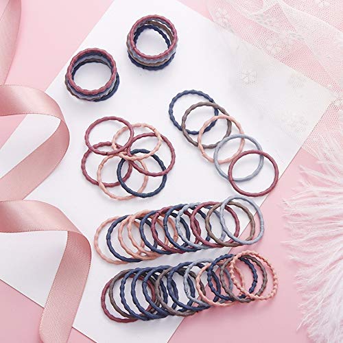 RapStart 50 Pieces Hair Ties for Baby Girls, 3 cm Ponytail Holders Elastic hair ties Hair Bands Perfect for Children Fine Hair, Curly Hair or Sensitive Scalps, Rubber Band Hair Accessories (A)