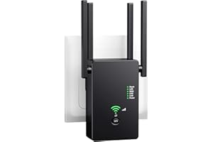 THOAML 2023 WiFi Extender, WiFi Extenders Signal Booster for Home Covers Up to 8000 Sq. Ft and 40 Devices, Dual Band 2.4G/5G 1200Mbps Wireless Internet Repeater and Signal Amplifier Easy Setup - Black