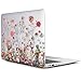 iDOO Soft Touch Plastic Hard Case for MacBook Air 13 inch Model A1369 and A1466 - Plants and Flowers
