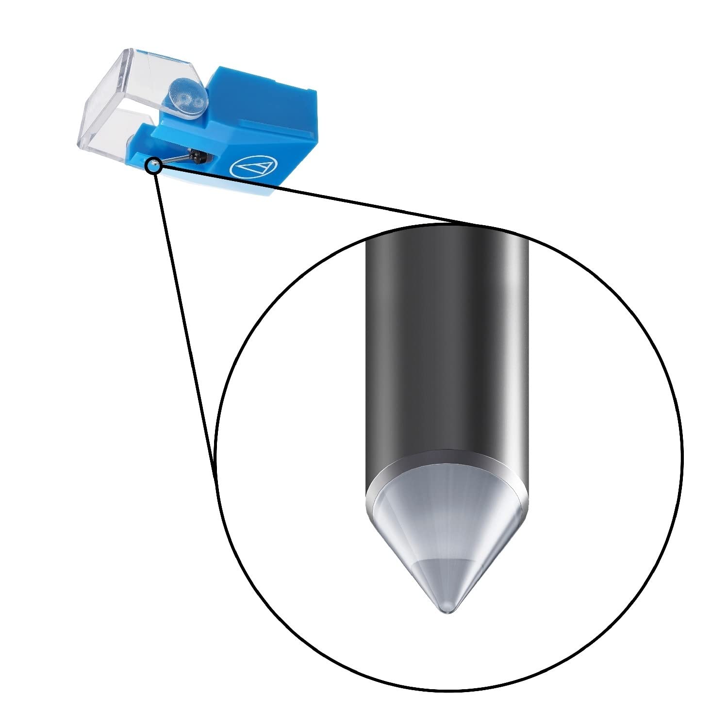 Audio-Technica VMN10CB Replacement Conical Bonded Turntable Stylus for VM520CB & VM610MONO Cartridges Blue