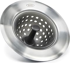 OXO Good Grips Silicone Sink Drain Strainer, Kitchen Sink Stopper | Catches Food Debris, Flexible Silicone Basket, Easy-Lift 