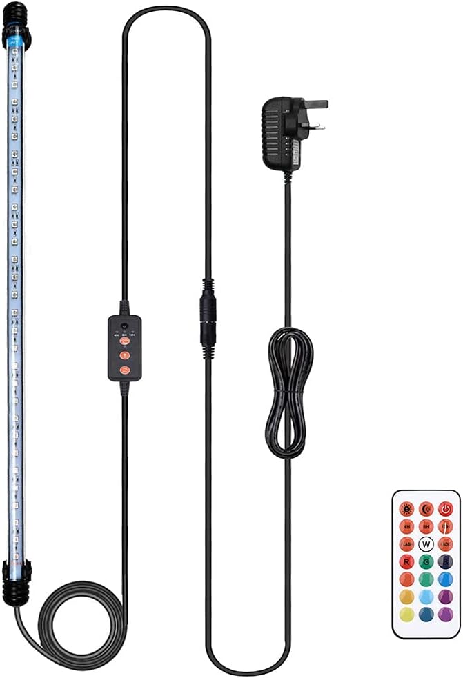 VARMHUS LED Aquarium Light with Remote 13 Colors Submersible 58.5cm