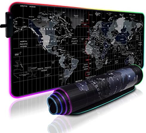 EXCOVIP RGB Gaming Mouse Pad XXL Large Size 80×30×0.4cm, LED Soft ...