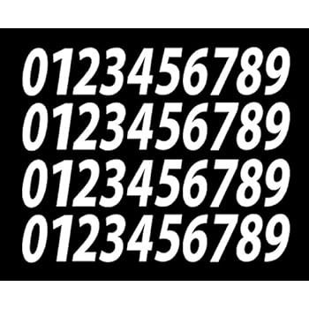 0-9 Numbers White Vinyl Sticker Decals Set of 40 Choose Size!! 1