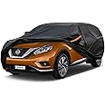 Kayme SUV Car Cover Fit for Nissan Murano (2003-2008) Automobiles All Weather Waterproof, Outdoor Cover Sun Rain Protection, with Lock and Zipper Door.Black