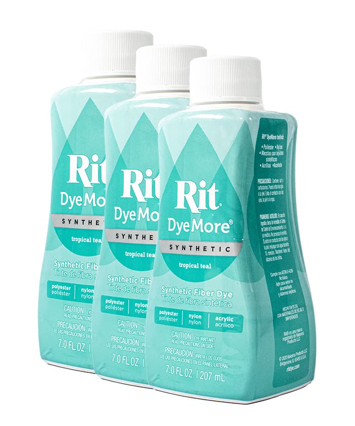 Rit Dye Liquid Synthetic 236ml Tropical Teal Pack of Three