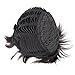 Ty.Hermenlisa 100% Real Virgin Brazilian Remy Human Hair Wigs for Black Women Natural Color Wavy Short Bobs Hairpieces with Elastic Strap, 66g, Jet Black
