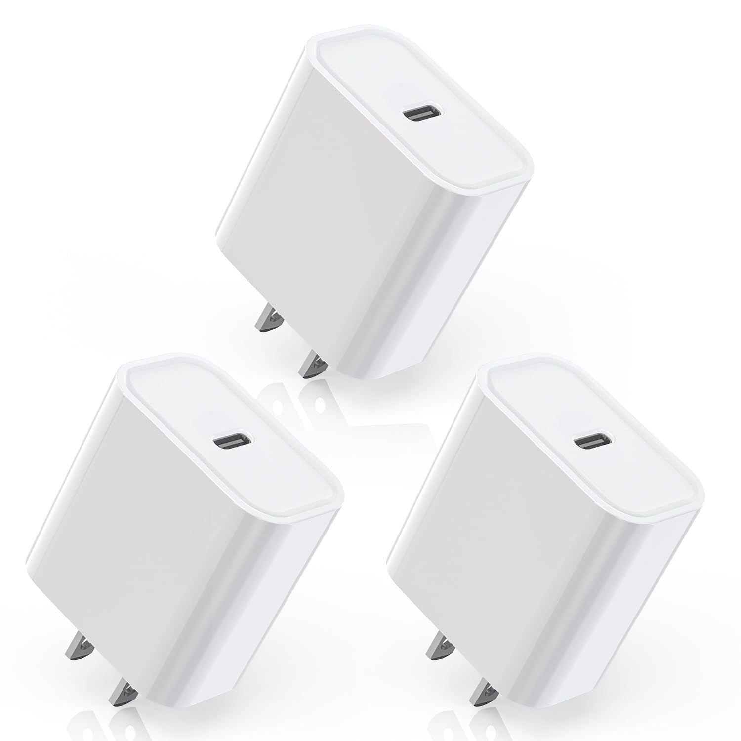 iPhone 17/16 Charger Block,【3Pack】20W USB C Wall Charger Block Fast Charging Blocks Plug Bricks PD Type C Adapter for Apple iPhone Air/17 Pro Max/16 ProMax/16Plus/15/14/13/12/AirPods/iPad Pro/Air/Mini