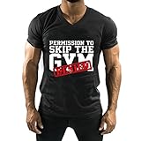 DashX Skip The Gym Teefit Fitness Series Mens V-Neck T-Shirt