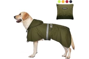 KOOGAL Pet Large Dog Raincoat Apparel Poncho Waterproof for Medium Large Sized for Dog Raincoat Clothes Jacket (6XL, Green)
