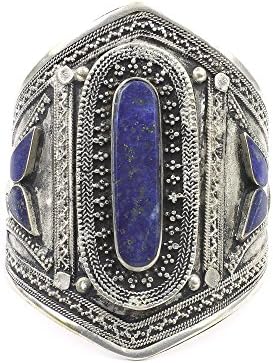 Lapis Fortress Cuff Bracelet, Afghani Arm Band, Vintage bracelet, Middle Eastern, Festival, Tribal, Ethnic, BOHO, Gypsy, Gemstone Jewelry