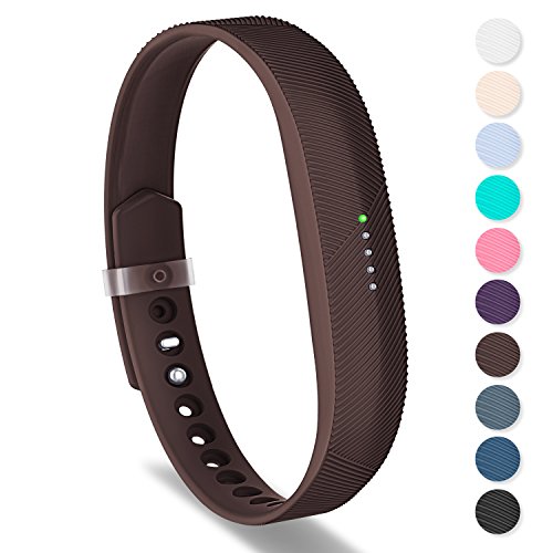 Greeninsync Compatible with Fitbit Flex 2 Band, Replacement for Fitbit Flex 2 Wristband Accessory Strap Small Brown W/Metal Clasp and Fasteners for Fitbit Flex 2 Fitness Smart Watch