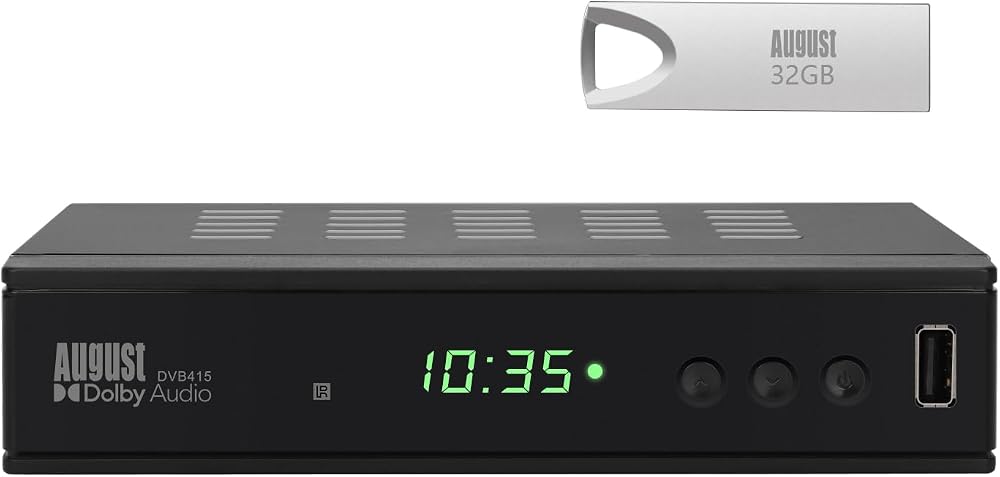 August DVB415 Freeview HD Recorder Box 1080P PVR Multimedia Player USB