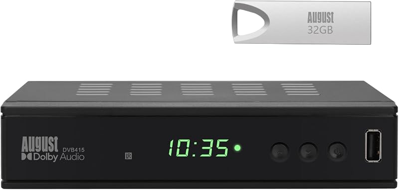 August DVB415 Freeview HD Recorder Box 1080P PVR Multimedia Player USB