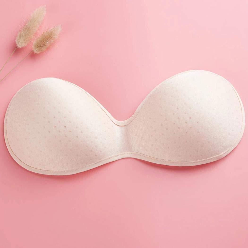 piokikio Women Soft Push Up One Piece Bra Pads Insert Breast Enhancer Adhesive Bras Nude