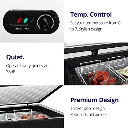 Northair Chest Freezer 5 Cu Ft with 3 Removable Baskets Reach In