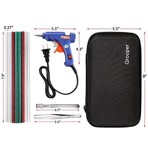 Hot Glue Gun with Small Nozzle Tip and Glittery Glue Sticks Rapid Heating Technology Glue Gun Kit with Storage Bag for Home & Office DIY Craft Projects and Repairs (20Watt Blue)
