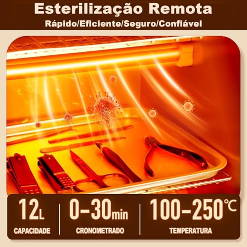 110V Autoclave para Manicure, Estufa Esterilizadora Manicure, Autoclave para Manicure, Gabinete Portátil para Cuidados com As Unhas, Esterilizadores para Ferramentas de Unha