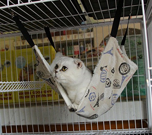EP(US) Cat Hammock For Ferret, Rat, Rabbit, Small Dogs or Other Pet-Easy to Attach to a Cage-Larger size