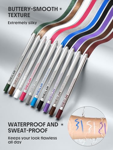 SHEGLAM Boldline Longwear Multi-Function Gel Liner – Waterproof Smudge-Proof Eyeliner Pencil, 24H Long-Lasting Creamy Gel Eye Liner for Precise & Smokey Looks (Burgundy)