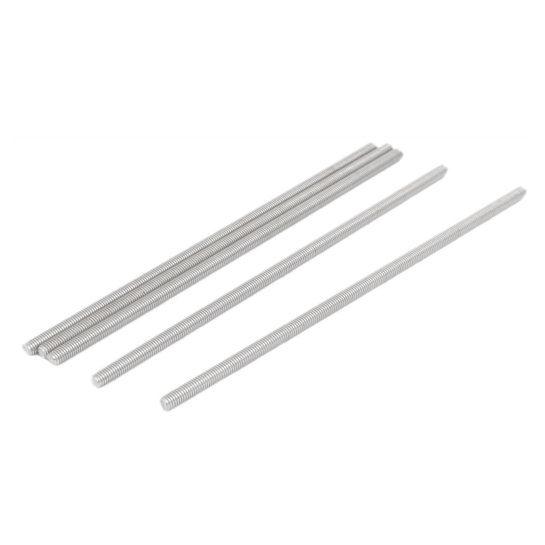 Sourcingmap M5 x 160mm 304 Stainless Steel Fully Threaded Rod Bar Studs Silver Tone 5 Pcs