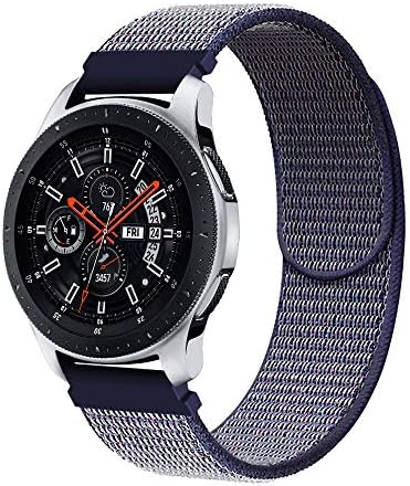 Fullife Galaxy Watch 46mm Bands Nylon Replacement Sport Loop with Hook and Loop Fastener Wrist Strap Compatible for Samsung Galaxy Watch 46mm Band Galaxy Watch Band Smart Watch Midnight Blue