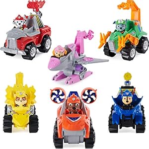 Paw Patrol Marshall 6056930 – Children's Toy – Vehicle + Dino Rescue Figurine Random Model, Multicolored