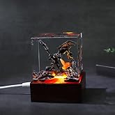 Epoxy Fire Dragon Resin Lamp Handmade Resin Night Light with USB Port Dragon Slayer Home Decor Unique Birthday Gifts