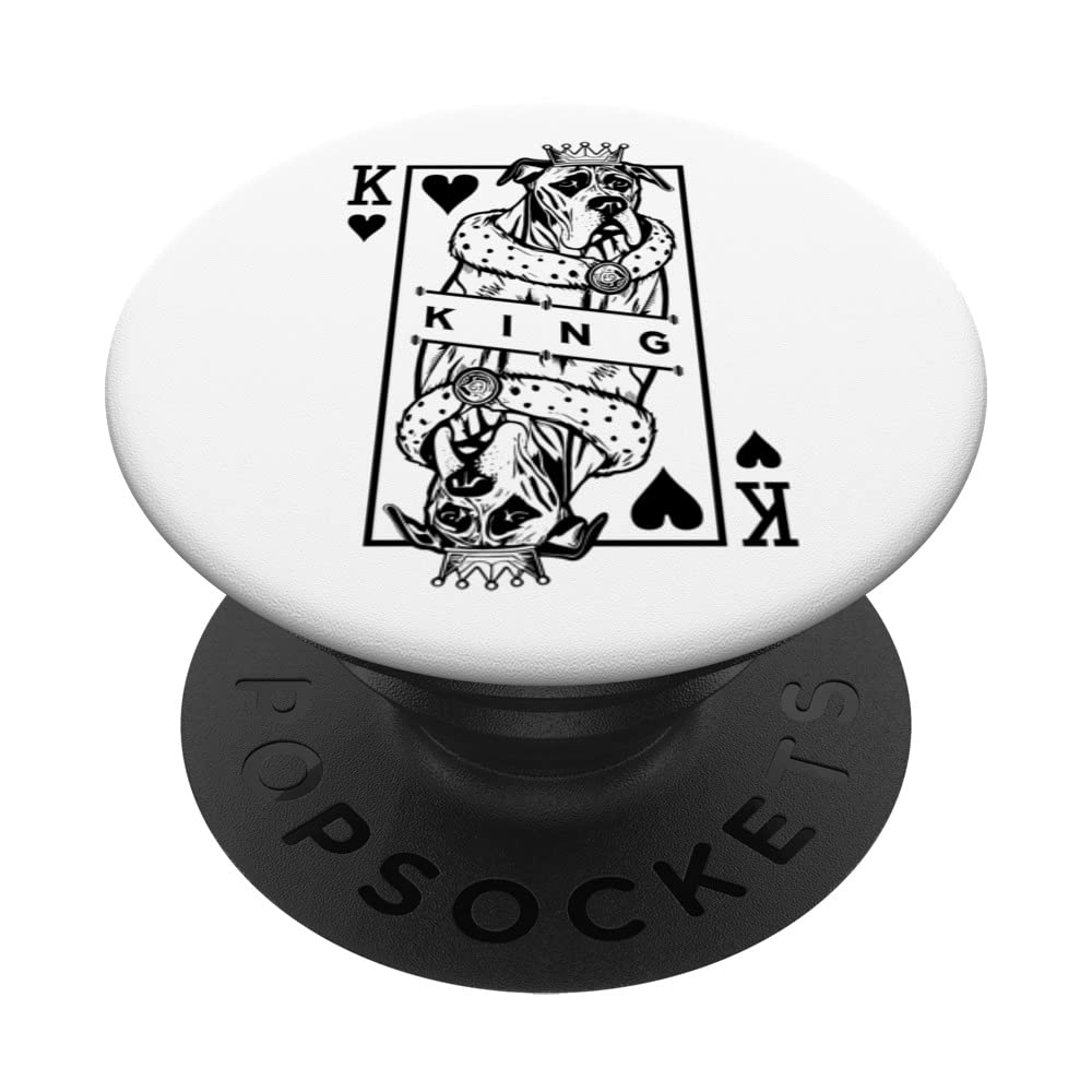 Great Dane King Of Hearts Funny Dog Playing Card Pop Art PopSockets Swappable PopGrip