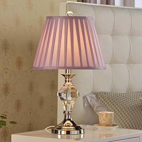 SENNAI Pink European Crystal table lamp Bedroom bedside lamp American Vogue table lamp Wedding decorative table lamp Decorative Crystal lamp bedroom den [Energy Class A+]