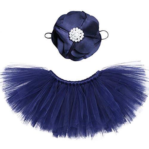 iEFiEL Baby Girl Infant Newborn Photoshoot Tutu Skirt with Flower Headband Photo Props Outfit