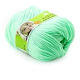 Joylve Knitting Yarn Skein Baby Super Smooth Worsted Soft Natural Silk Wool Fiber Tea Green
