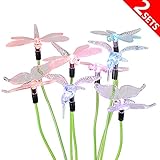 2 Sets [4LED Version] Hallomall™ Solar Powered Color Changing Outdoor Stake Lights, Solar Decorative Landscape Lighting Lawn Yard Light Vivid Figurines of Hummingbird, Dragonflies and Butterfly