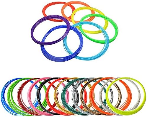 Synkia PLA Filament Refills for 3D Printing Pen and Printer, 16 Colors 320 ft ofNON TOXIC PLA 1.75 mm - Great Value Pack With Spatula
